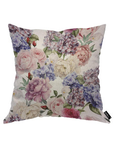 Funda de Cojín Cuadrada Floral EKOBLA 45x45cm Algodón Lino