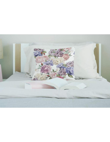 Funda de Cojín Cuadrada Floral EKOBLA 45x45cm Algodón Lino