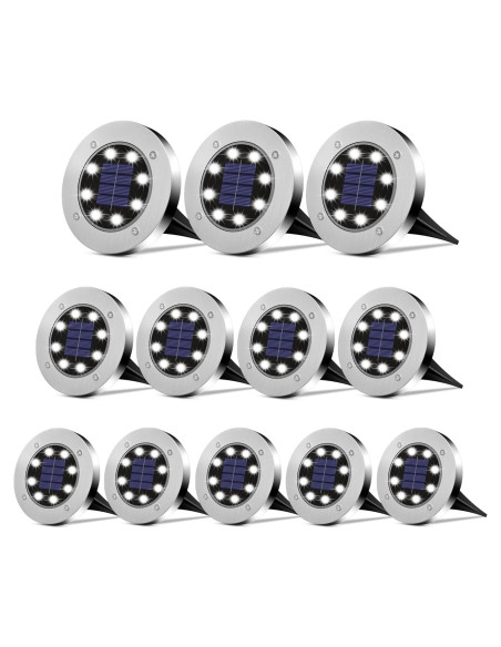 Luces Solares Exteriores 12 Pack Yiwu Jufeng Luz Blanca IP65