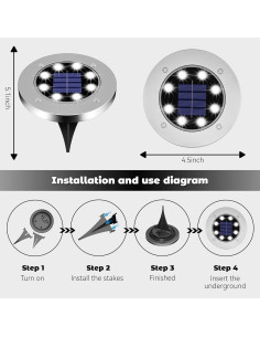 Luces Solares Exteriores 12 Pack Yiwu Jufeng Luz Blanca IP65 2