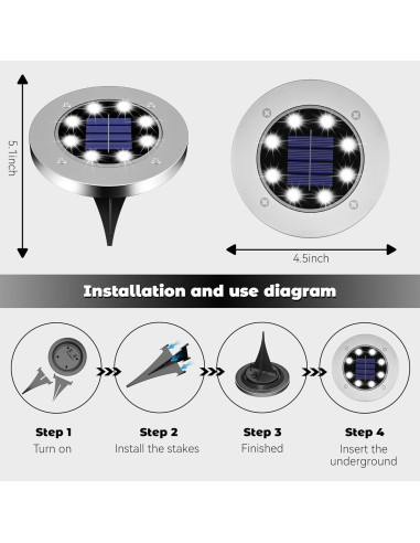 Luces Solares Exteriores 12 Pack Yiwu Jufeng Luz Blanca IP65