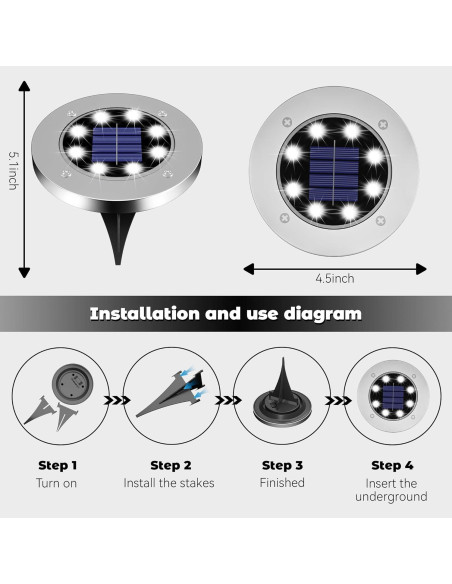 Luces Solares Exteriores 12 Pack Yiwu Jufeng Luz Blanca IP65