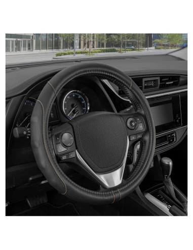 Cubierta de Volante Motor Trend GripDrive Pro Negra 34-37 cm