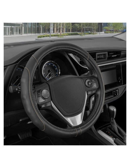 Cubierta de Volante Motor Trend GripDrive Pro Negra 34-37 cm