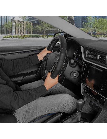 Cubierta de Volante Motor Trend GripDrive Pro Negra 34-37 cm