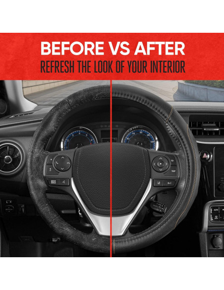 Cubierta de Volante Motor Trend GripDrive Pro Negra 34-37 cm