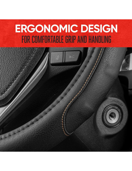 Cubierta de Volante Motor Trend GripDrive Pro Negra 34-37 cm