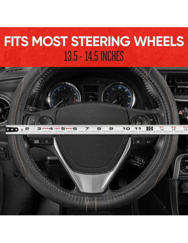 Cubierta de Volante Motor Trend GripDrive Pro Negra 34-37 cm