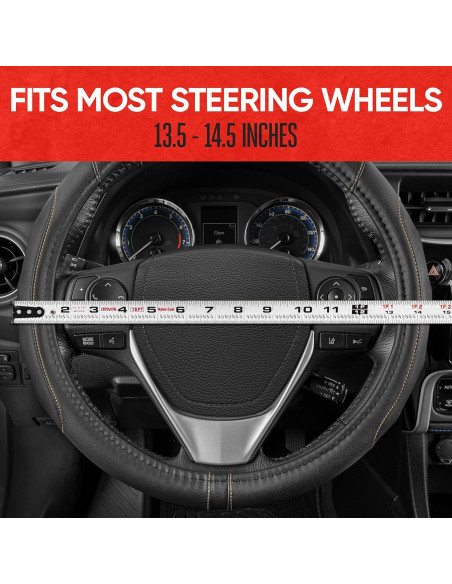 Cubierta de Volante Motor Trend GripDrive Pro Negra 34-37 cm