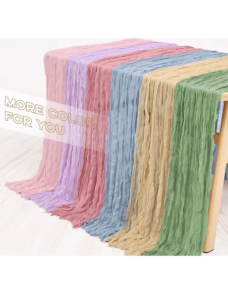 Paquete de 15 Caminos de Mesa de Gasa Beige 3.05m para Bodas