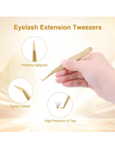 Pinzas de Punta de Fibra NAGARAKU AG-10 Doradas 11.3 cm 2