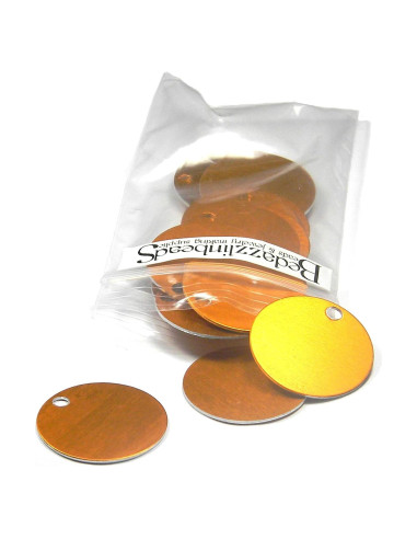 20 Monedas Planas de Aluminio Anodizado Blanco 25mm para Estampado