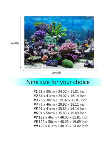 Póster de Acuario HEEPDD 61x41 cm PVC Autoadhesivo Colorido