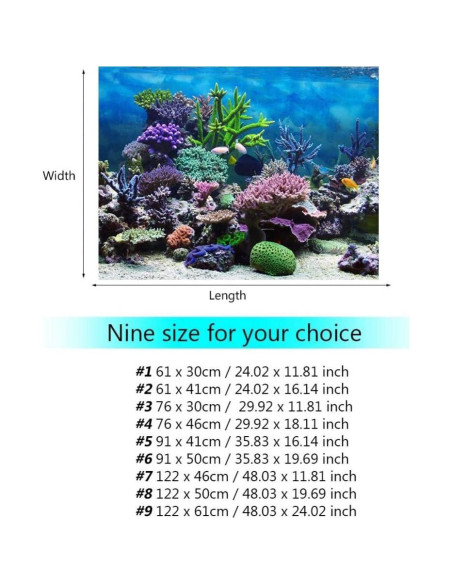 Póster de Acuario HEEPDD 61x41 cm PVC Autoadhesivo Colorido