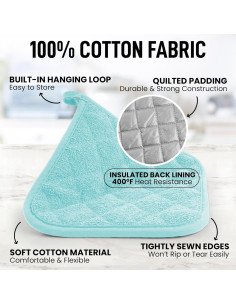 Agarraderas de Cocina Zulay 1 Pack Algodón Acolchadas 17.8 cm 2