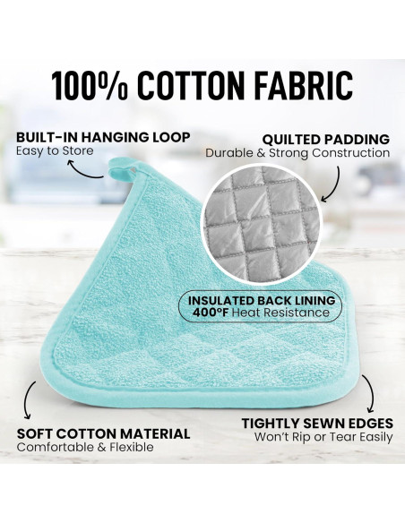 Agarraderas de Cocina Zulay 1 Pack Algodón Acolchadas 17.8 cm