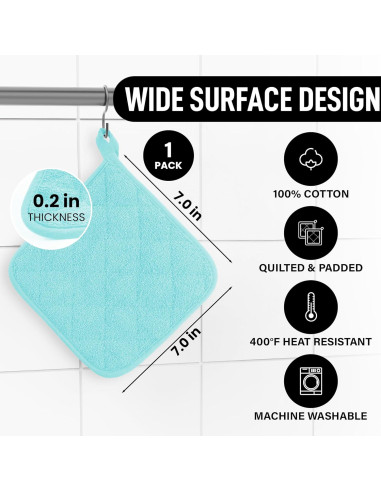 Agarraderas de Cocina Zulay 1 Pack Algodón Acolchadas 17.8 cm