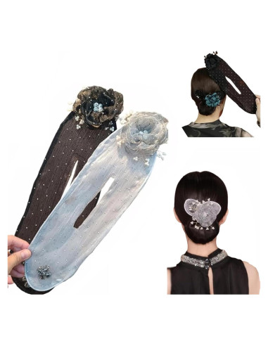 Clip de Pelo y Rodillo de Moño Dumwick 2pcs-AB para Cabello