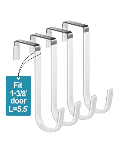 Ganchos sobre la puerta Mars-Rock 4Pcs 5.5" Acero Cromado