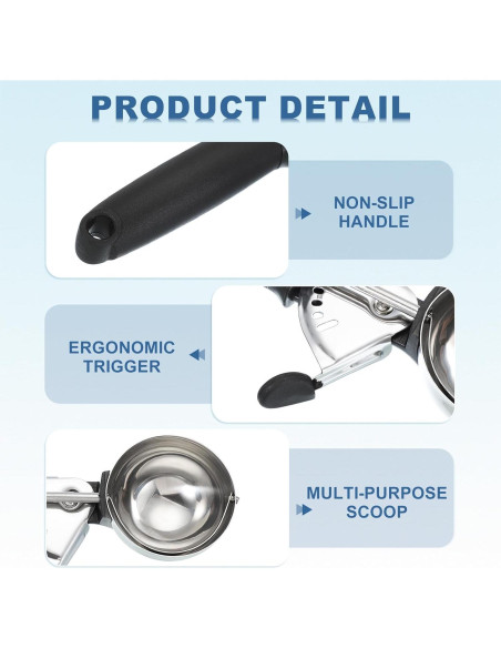 Cucharas para Galletas uxcell 2pcs Acero Inoxidable Negro