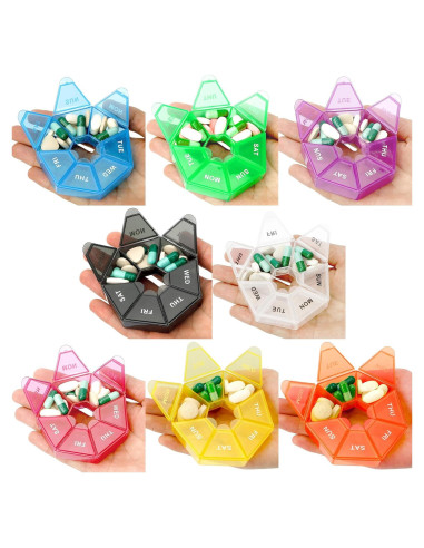 Organizador de Pastillas Cutiland 8 Cajas Coloridas 7 Días