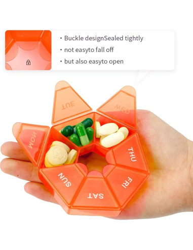 Organizador de Pastillas Cutiland 8 Cajas Coloridas 7 Días