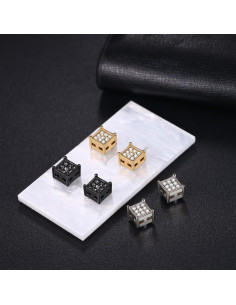 Pendientes Magnéticos Sin Perforación Acero Inoxidable 8mm CZ 2