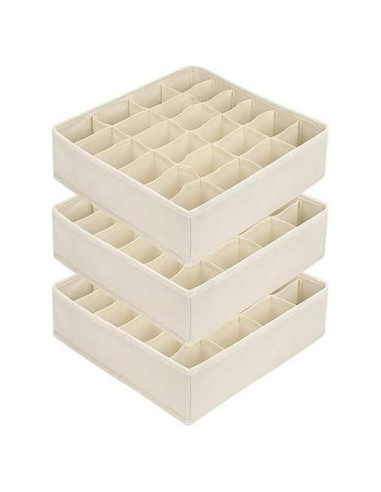Organizador de Cajones BINO Beige - 3 Piezas para Ropa Interior