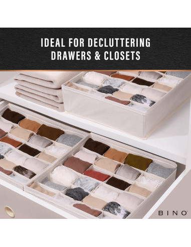 Organizador de Cajones BINO Beige - 3 Piezas para Ropa Interior