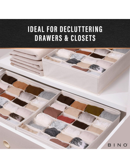 Organizador de Cajones BINO Beige - 3 Piezas para Ropa Interior