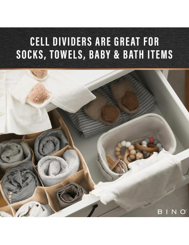 Organizador de Cajones BINO Beige - 3 Piezas para Ropa Interior