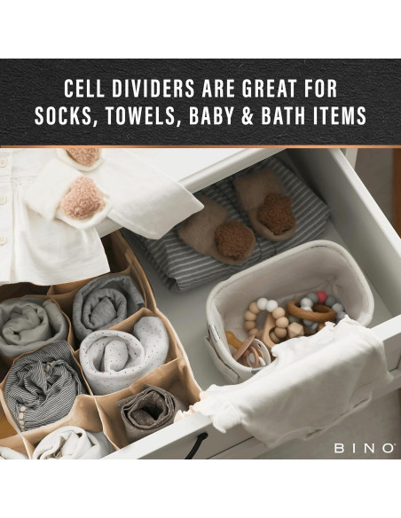 Organizador de Cajones BINO Beige - 3 Piezas para Ropa Interior