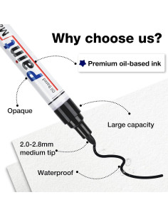 Marcadores Permanentes Negros DAPAWIN - 4 Unidades a Prueba de Agua 2