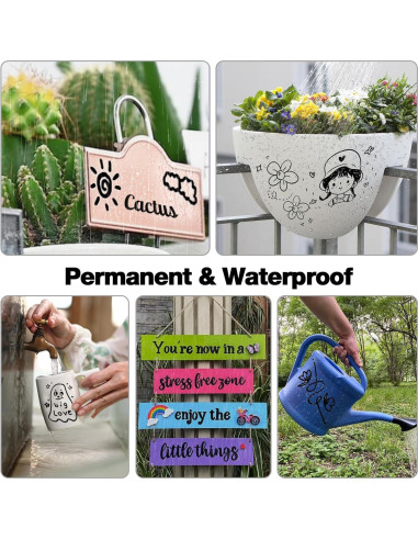 Marcadores Permanentes Negros DAPAWIN - 4 Unidades a Prueba de Agua