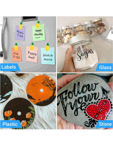 Marcadores Permanentes Negros DAPAWIN - 4 Unidades a Prueba de Agua