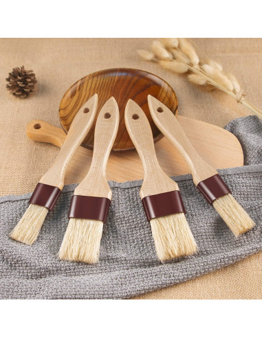 Brochas de Pastelería FurRain - 4 Piezas, Cerdas de Jabalí