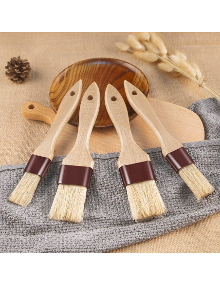 Brochas de Pastelería FurRain - 4 Piezas, Cerdas de Jabalí