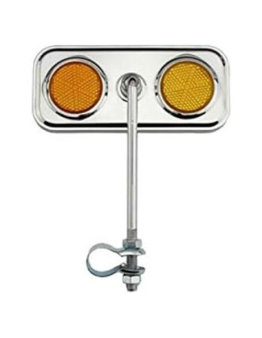 Espejo de Bicicleta Rectangular Alta Cromo 10.16 cm Ámbar