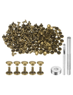 Kit de Remaches de Cuero HARFINGTON 200 Piezas 6mm Bronce