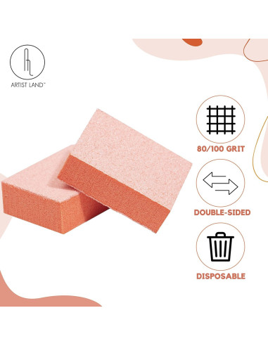 Juego de Mini Bloques de Pulido Artist Land 80/100 Grano - 50 Unidades