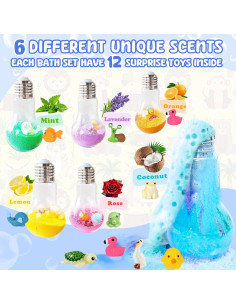 Bombas de baño orgánicas para niños PICKMERA - Set de 6 con juguetes 2