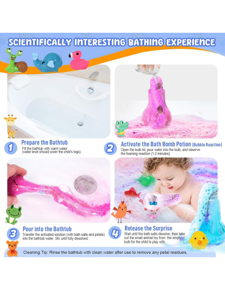 Bombas de baño orgánicas para niños PICKMERA - Set de 6 con juguetes