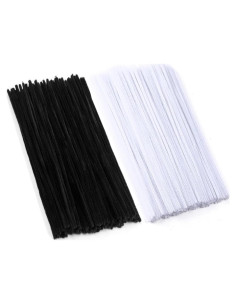 Limpiapipas Chenille 100 Piezas 30 cm Negro y Blanco DIY