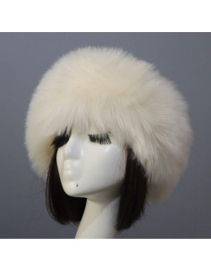 Diadema de Piel Falsa Beige para Mujer - Cálida y Ajustable 2