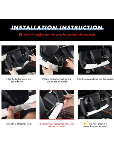 Cubierta de Volante MEWANT para Tesla Model S/X 2021-2023