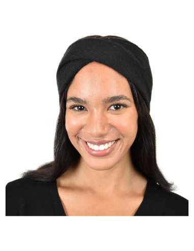 Banda para la Cabeza Ecológica C.C de Lana Reciclada Negra