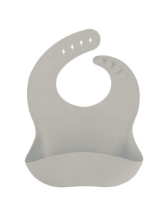 Babero de Silicona Impermeable Aiden's Corner Gris Ajustable