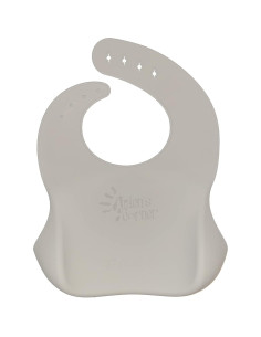 Babero de Silicona Impermeable Aiden's Corner Gris Ajustable 2