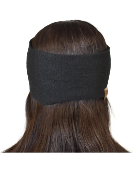 Banda para la Cabeza Ecológica C.C de Lana Reciclada Negra