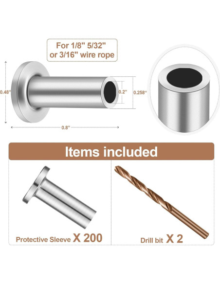 Mangas Protectores de Acero Inoxidable Therwen 200 Pcs 2 cm